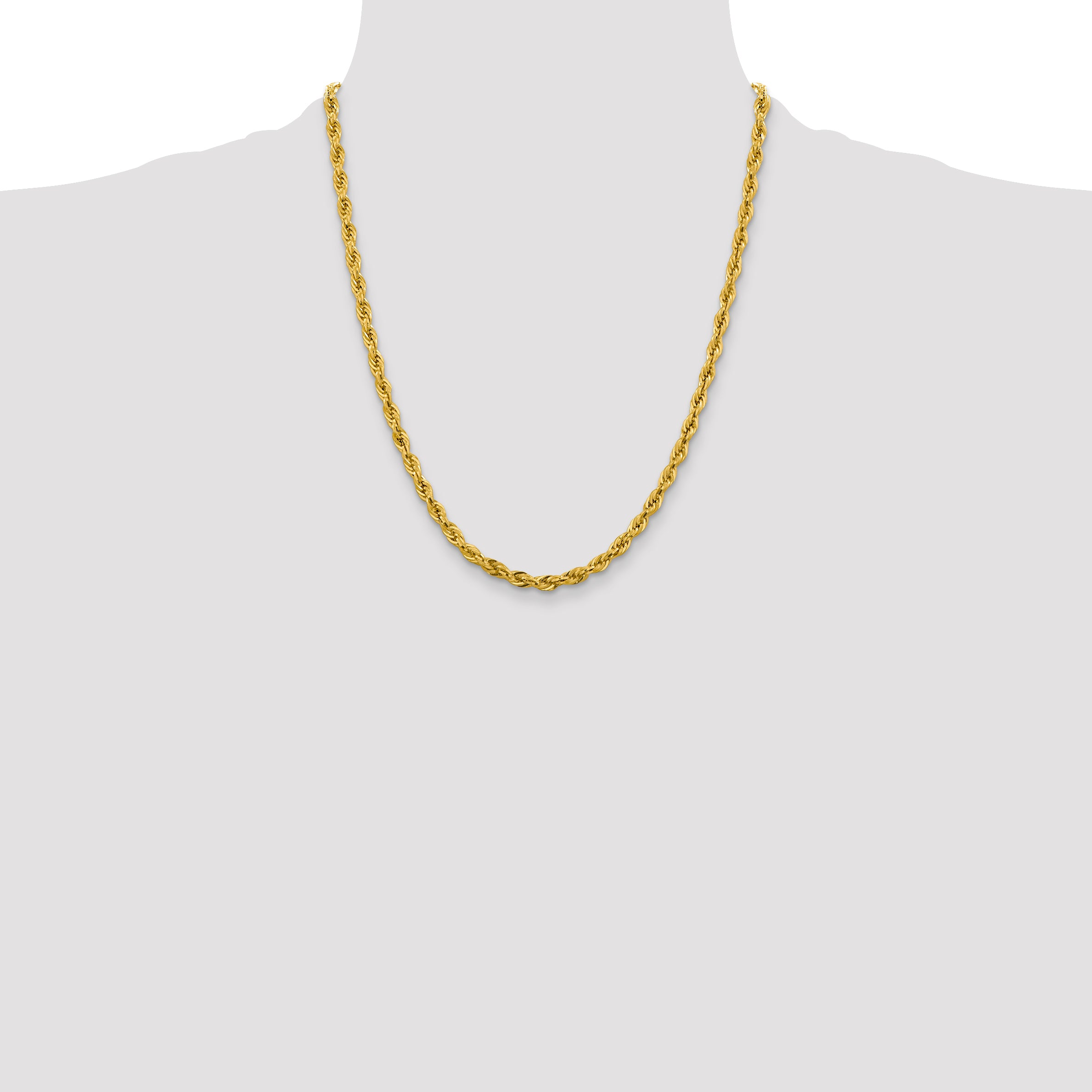 14ky 4.25mm Semi-Solid Rope Chain