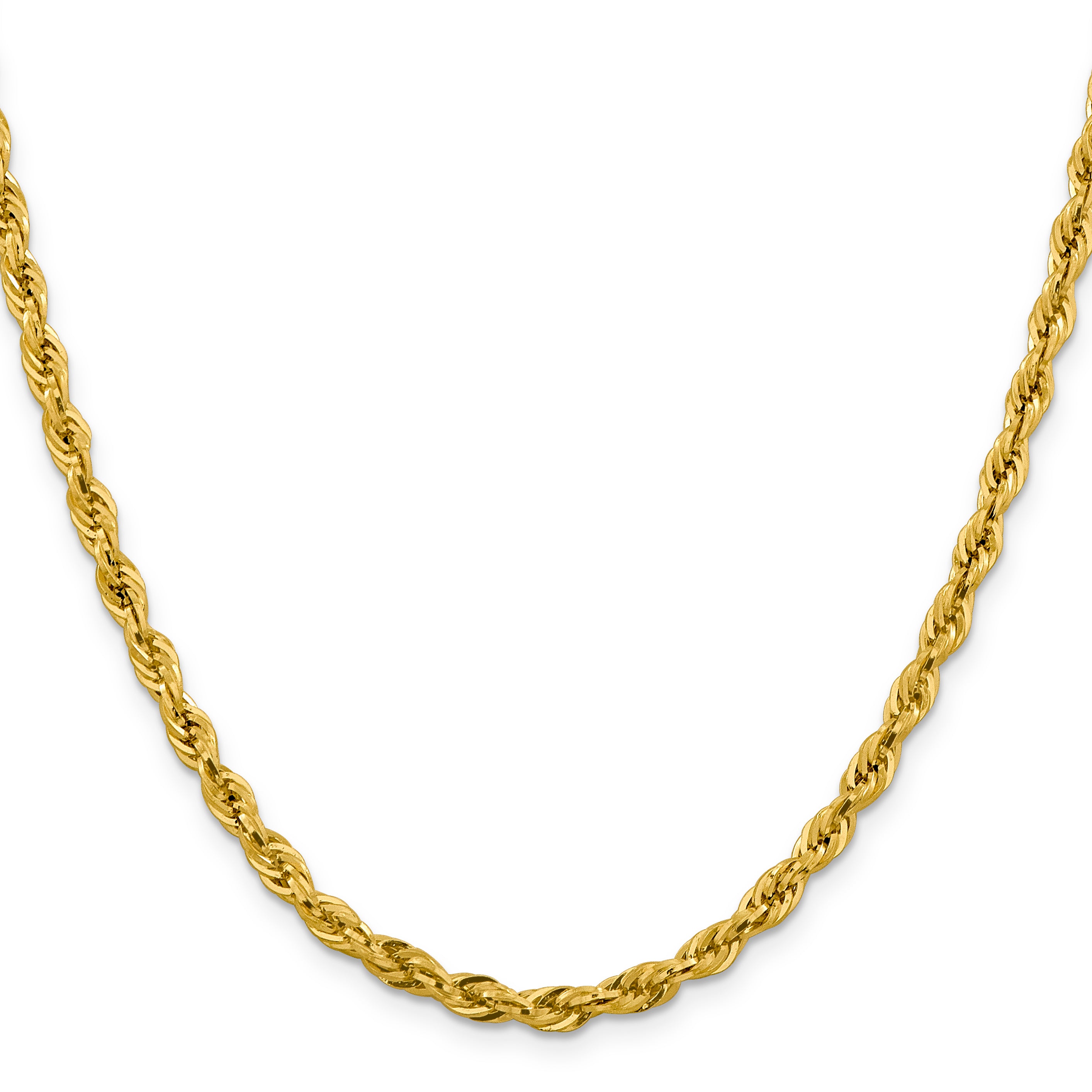14ky 4.25mm Semi-Solid Rope Chain