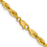 14ky 4.25mm Semi-Solid Rope Chain