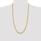 14ky 4.25mm Semi-Solid Rope Chain