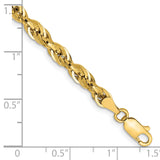 14ky 4.25mm Semi-Solid Rope Chain