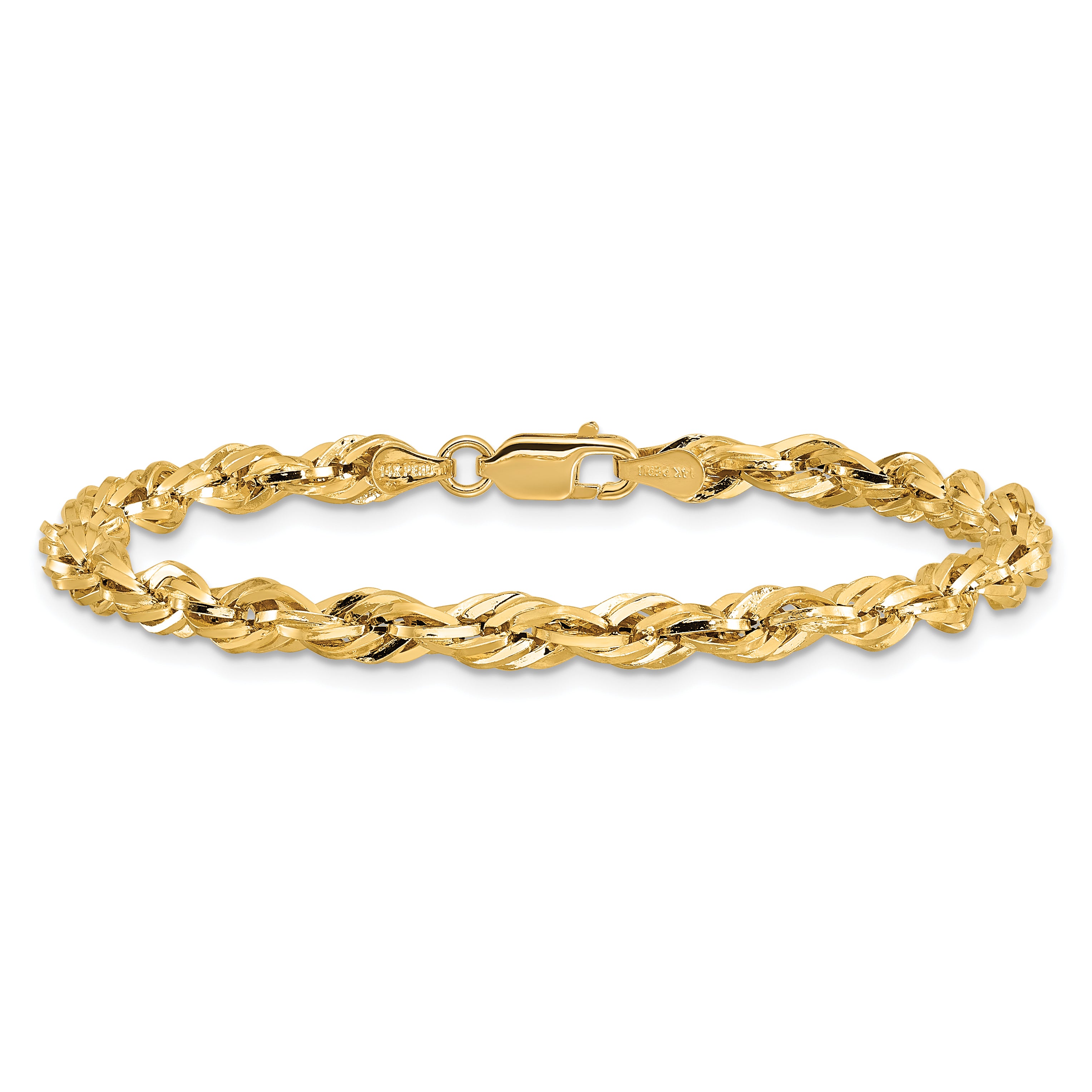 14ky 4.25mm Semi-Solid Rope Chain