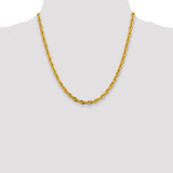 14ky 4.75mm Semi-Solid Rope Chain