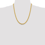 14ky 4.75mm Semi-Solid Rope Chain