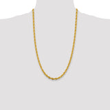 14ky 4.75mm Semi-Solid Rope Chain