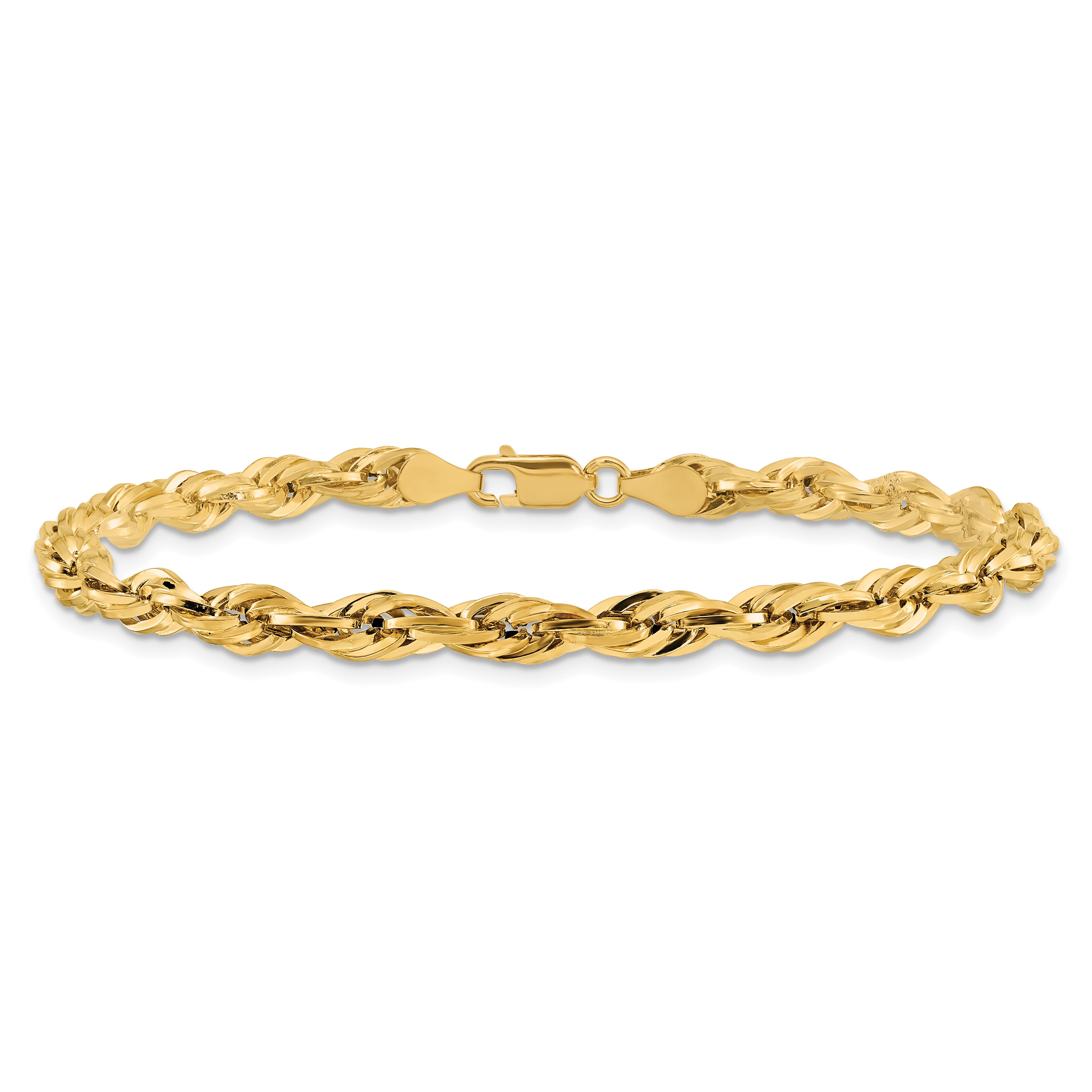 14ky 4.75mm Semi-Solid Rope Chain