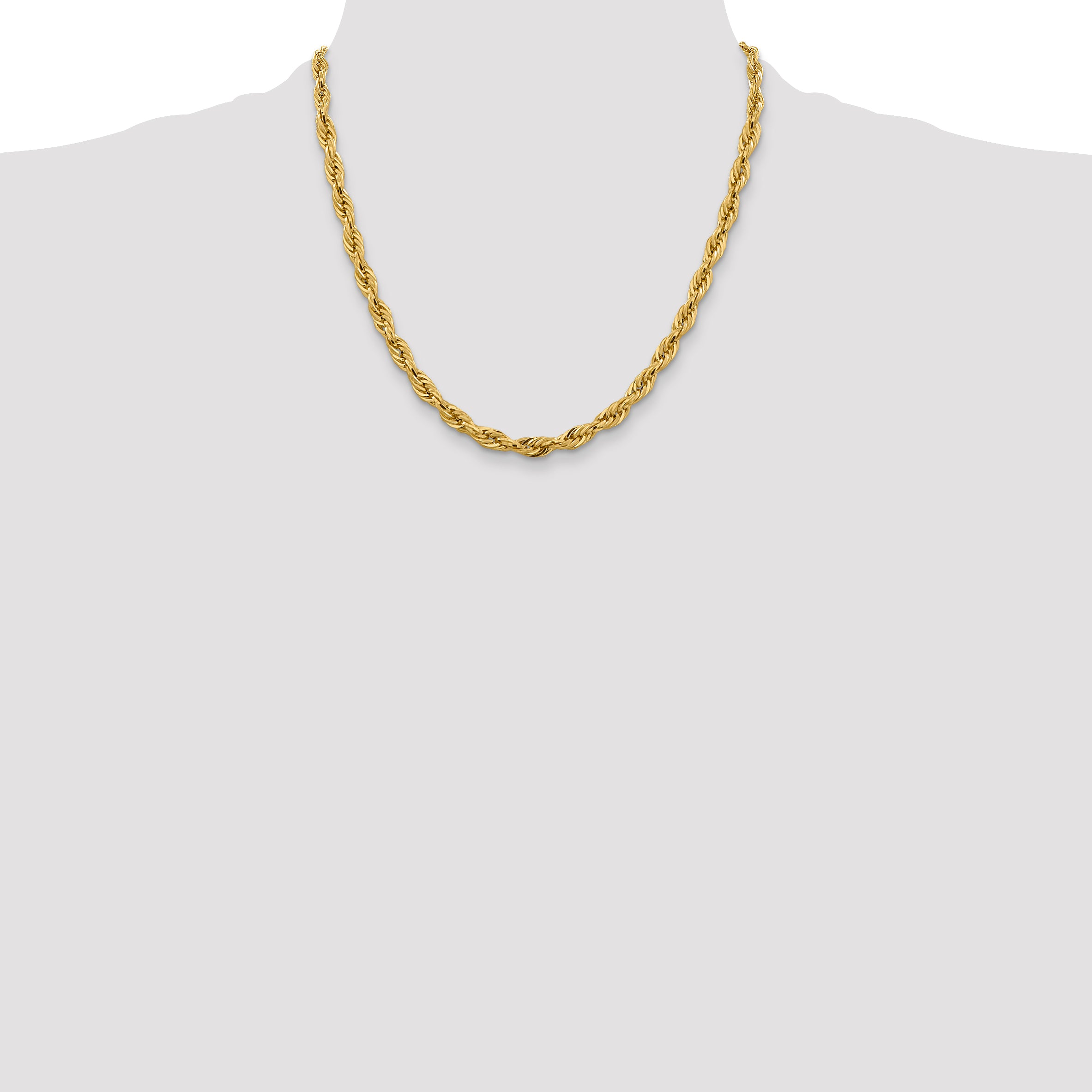 14ky 5.4mm Semi-Solid Rope Chain