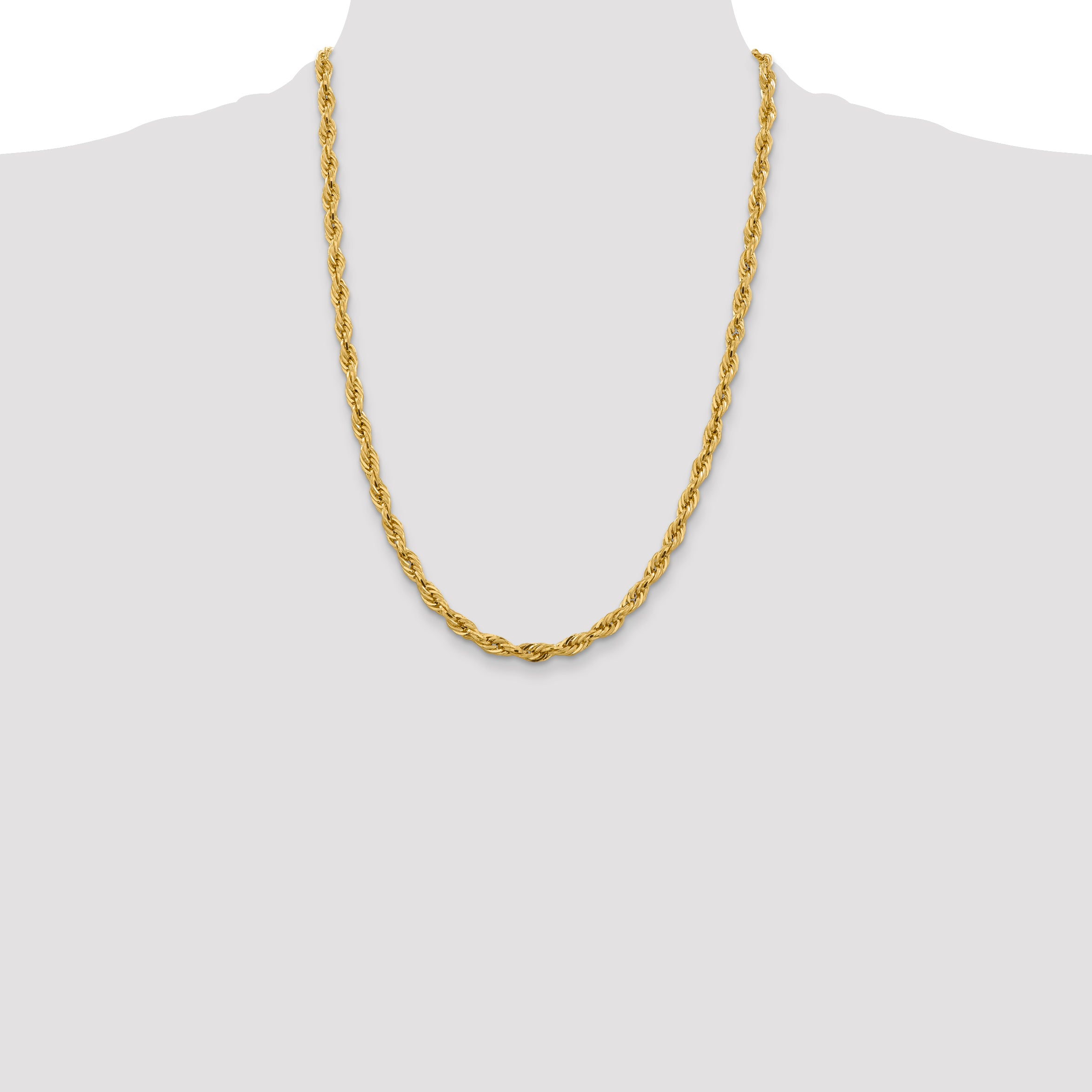 14ky 5.4mm Semi-Solid Rope Chain