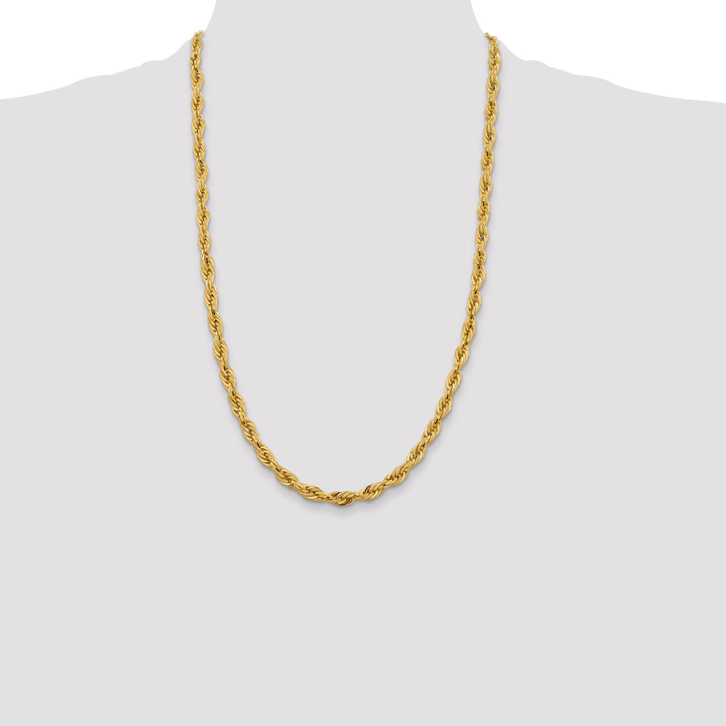 14ky 5.4mm Semi-Solid Rope Chain