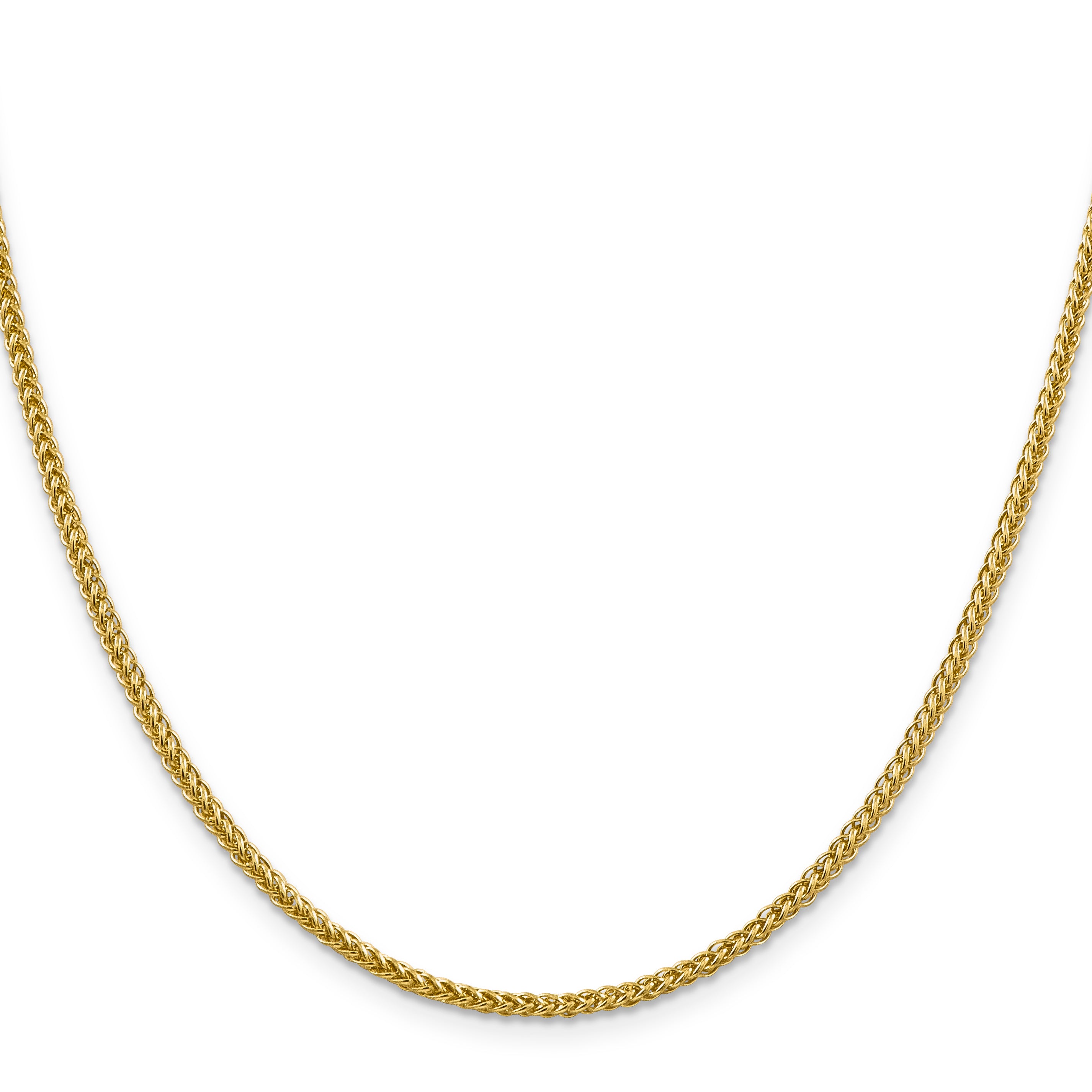 14k 2.35mm Semi-solid 3-Wire Wheat Chain