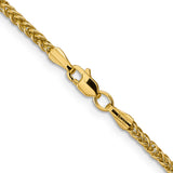 14k 2.35mm Semi-solid 3-Wire Wheat Chain