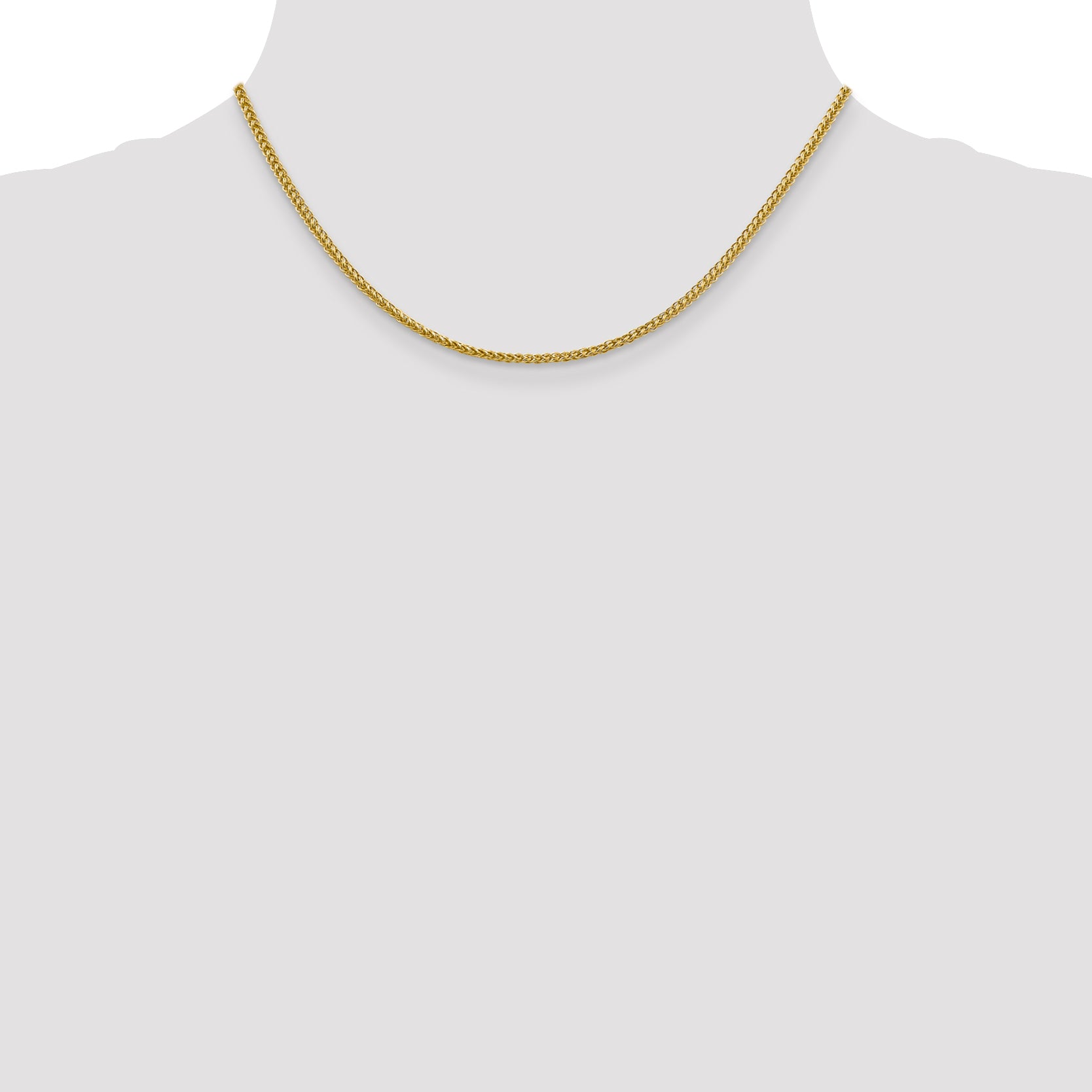 14k 2.35mm Semi-solid 3-Wire Wheat Chain