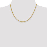 14k 2.35mm Semi-solid 3-Wire Wheat Chain