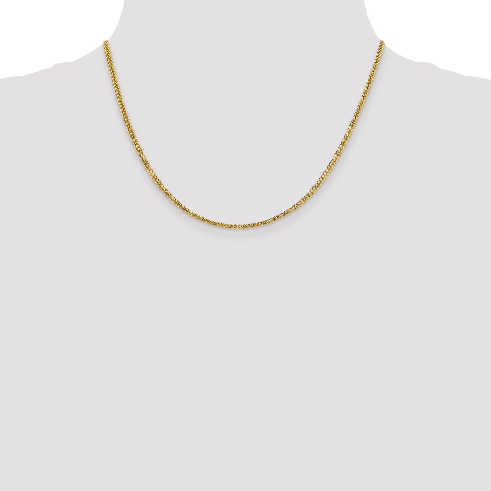 14k 2.35mm Semi-solid 3-Wire Wheat Chain