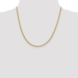 14k 2.35mm Semi-solid 3-Wire Wheat Chain