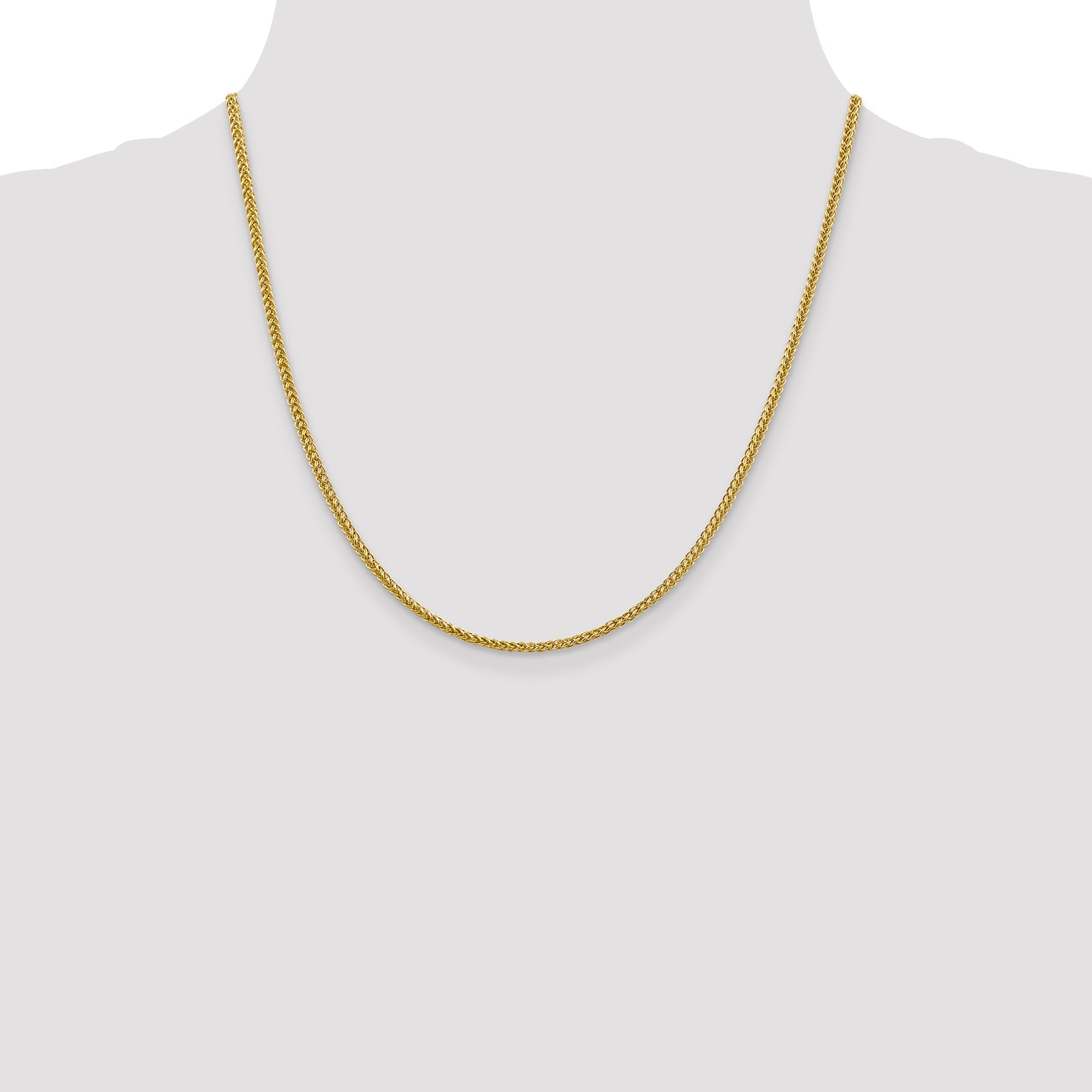 14k 2.35mm Semi-solid 3-Wire Wheat Chain