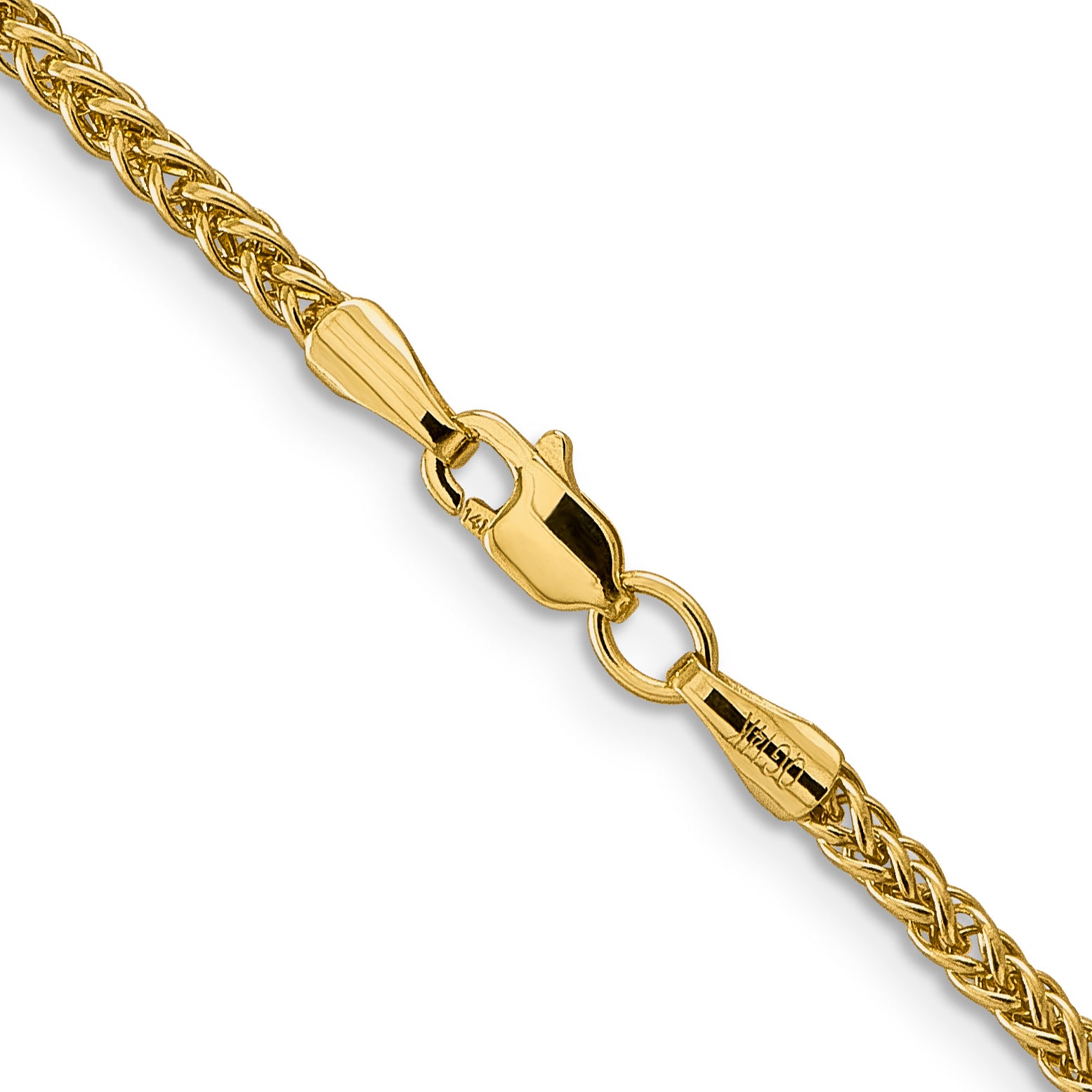 14k 2.35mm Semi-solid 3-Wire Wheat Chain