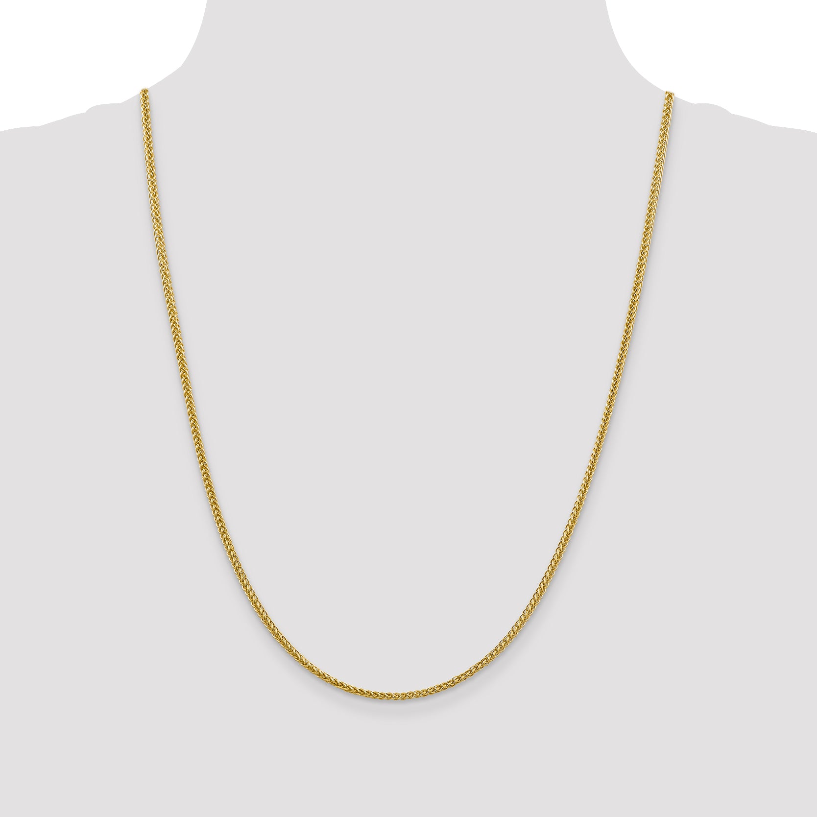 14k 2.35mm Semi-solid 3-Wire Wheat Chain