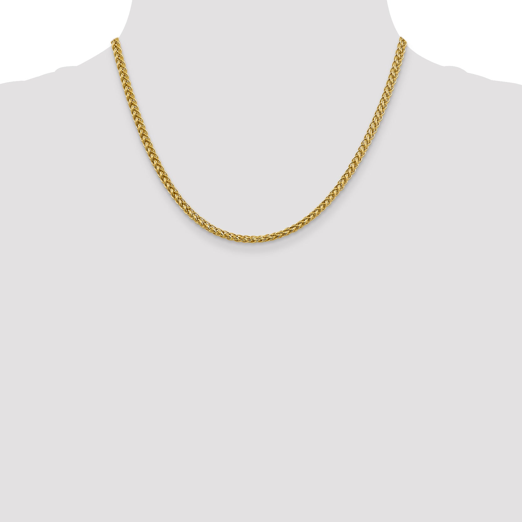 14k 3.5mm Semi-solid 3-Wire Wheat Chain