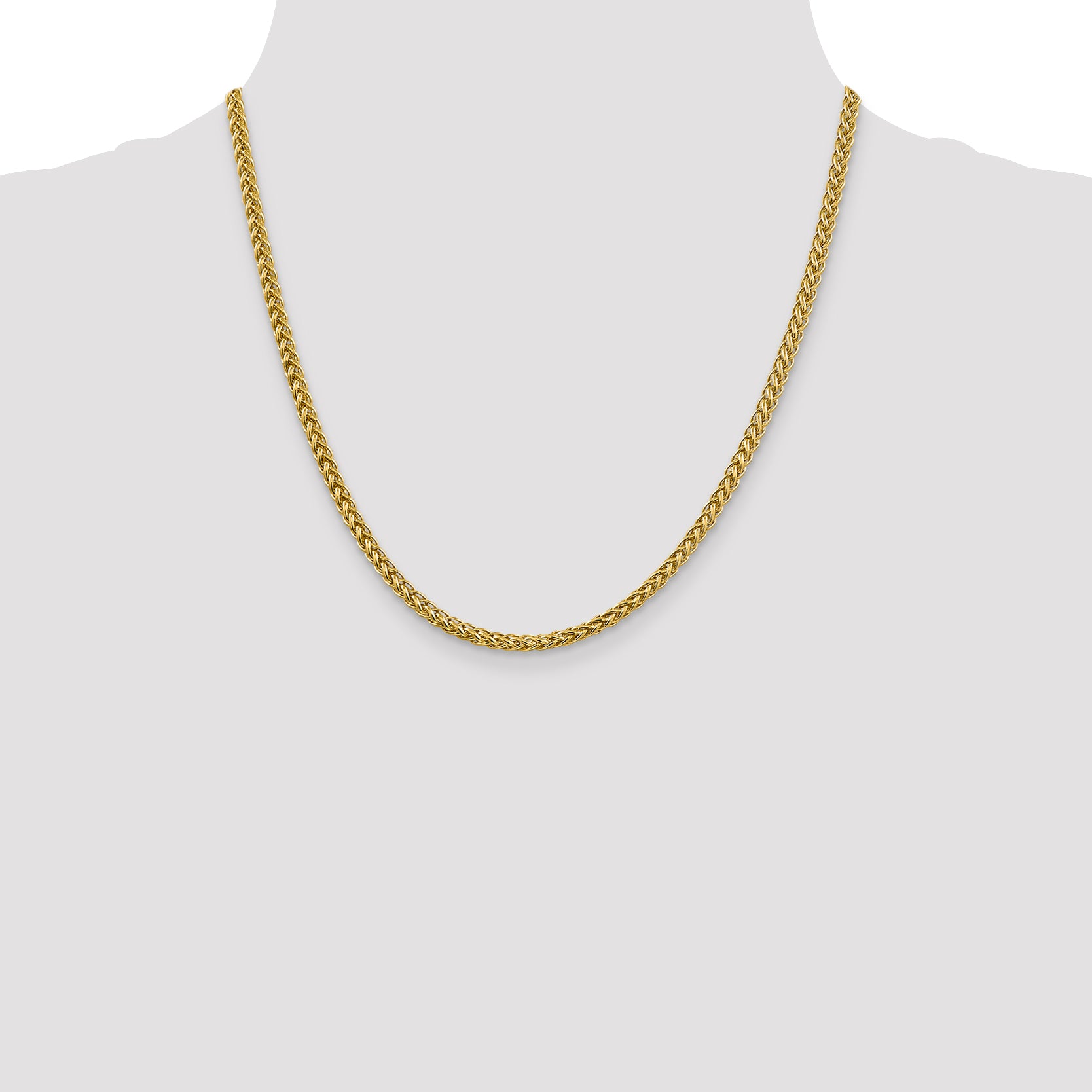 14k 3.5mm Semi-solid 3-Wire Wheat Chain