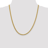 14k 3.5mm Semi-solid 3-Wire Wheat Chain