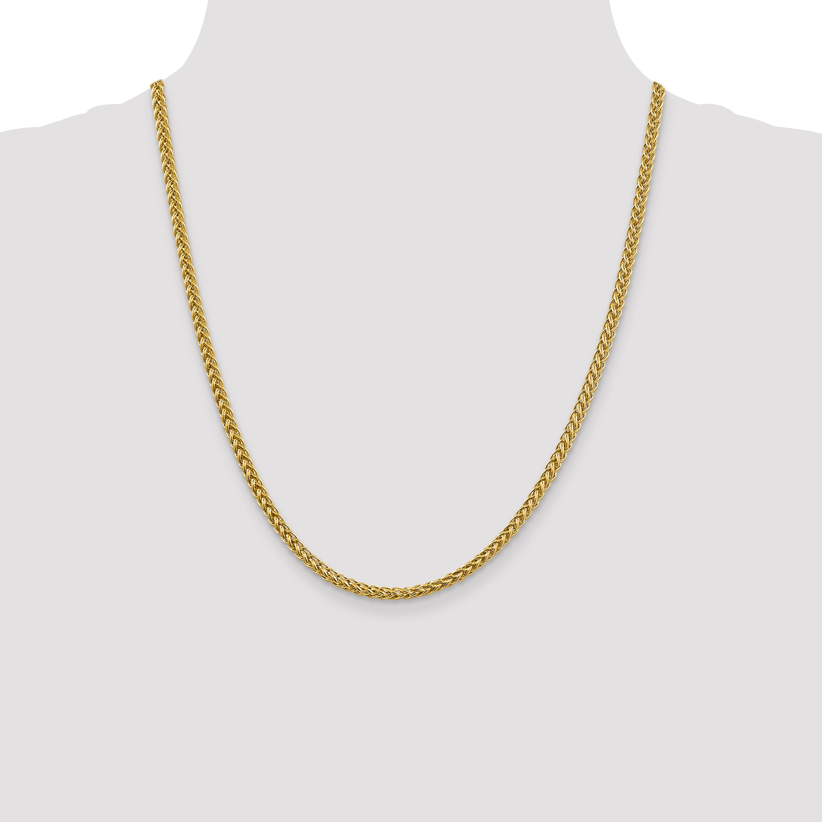 14k 3.5mm Semi-solid 3-Wire Wheat Chain