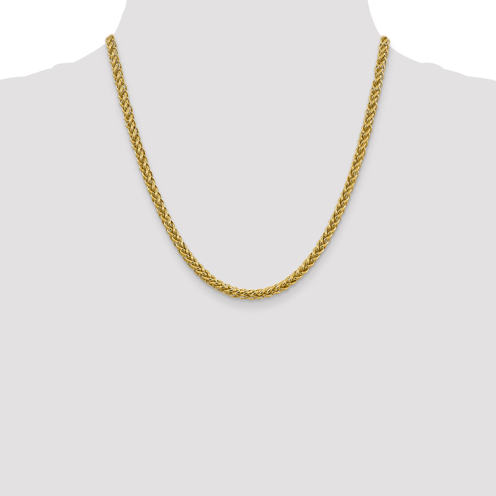 14k 4.65mm Semi-solid 3-Wire Wheat Chain