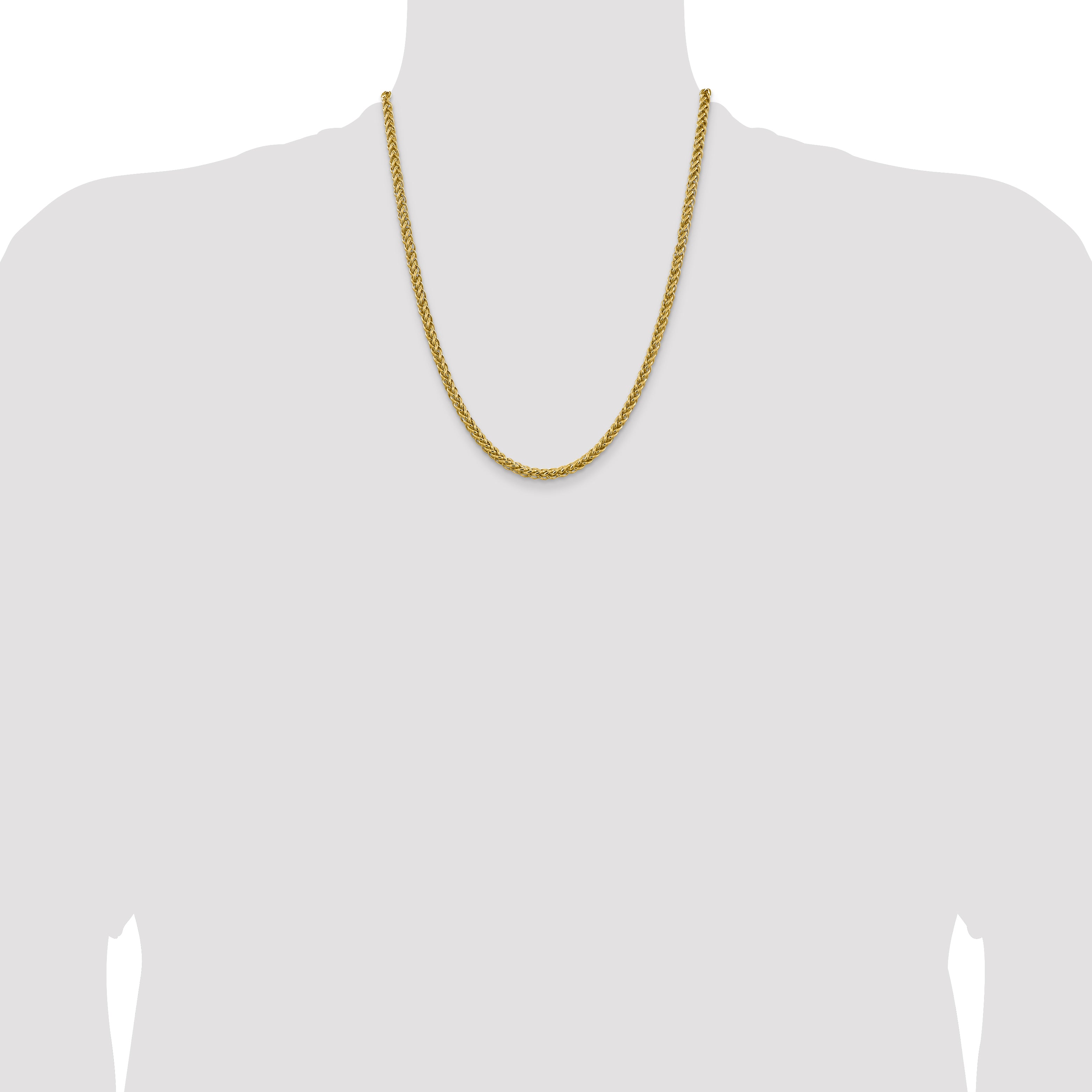 14k 4.65mm Semi-solid 3-Wire Wheat Chain