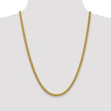 14k 4.65mm Semi-solid 3-Wire Wheat Chain