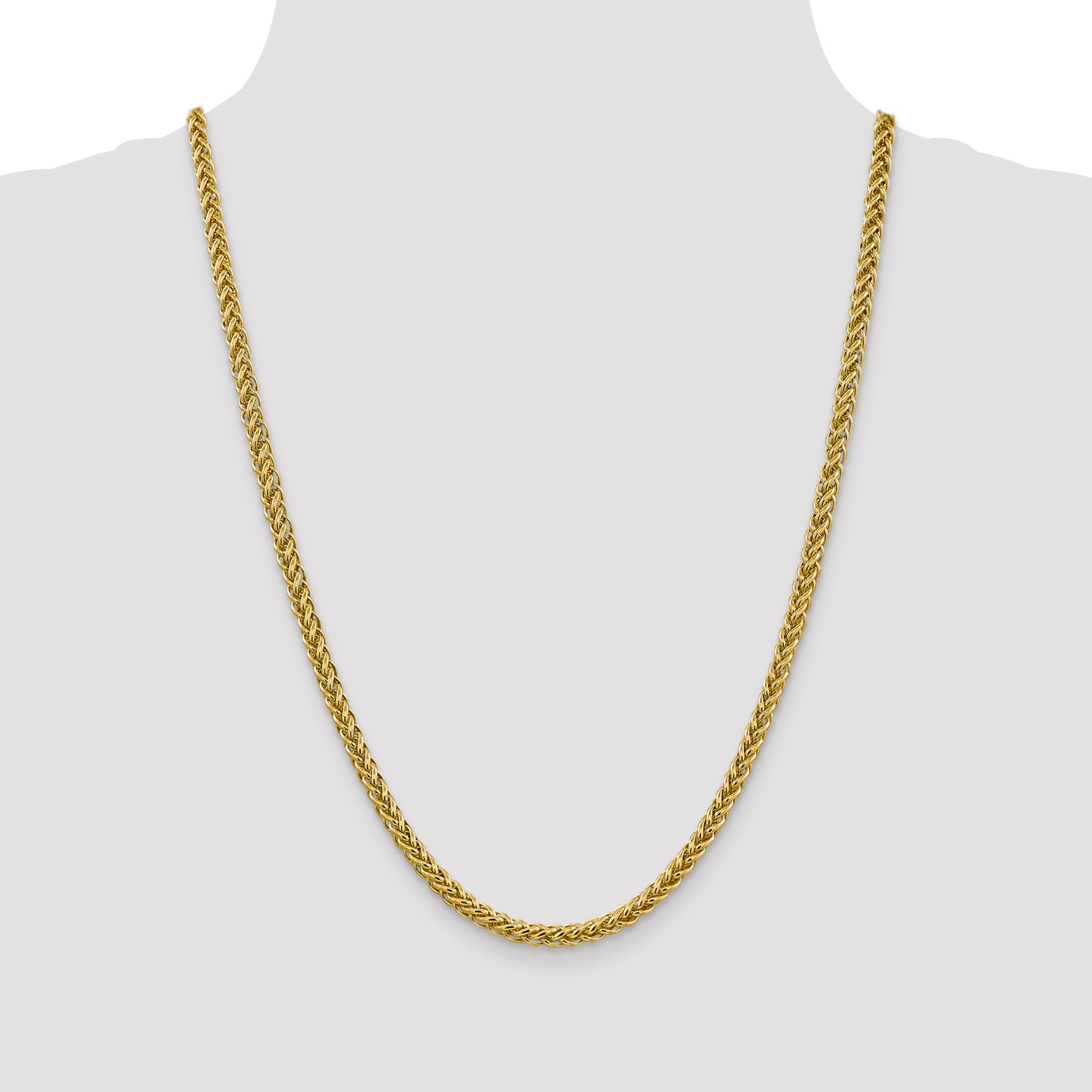 14k 4.65mm Semi-solid 3-Wire Wheat Chain