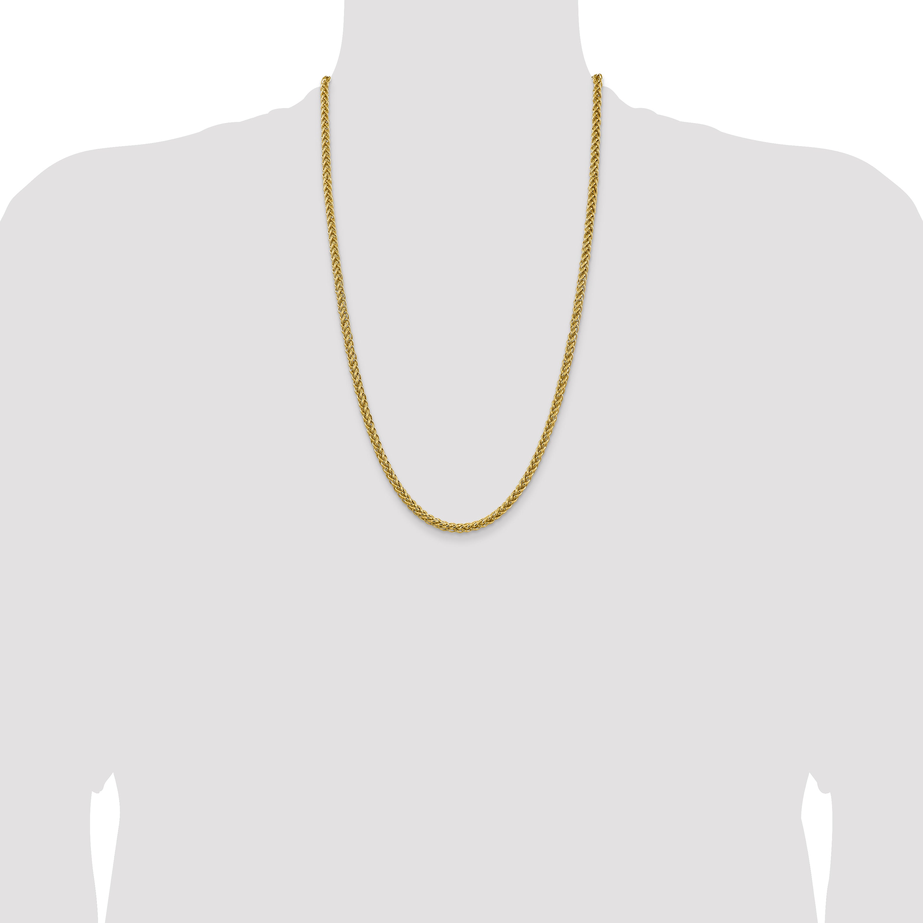 14k 4.65mm Semi-solid 3-Wire Wheat Chain