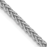 14k White Gold 2.35mm Semi-solid 3-Wire Wheat Chain
