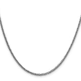 14k White Gold 2.35mm Semi-solid 3-Wire Wheat Chain