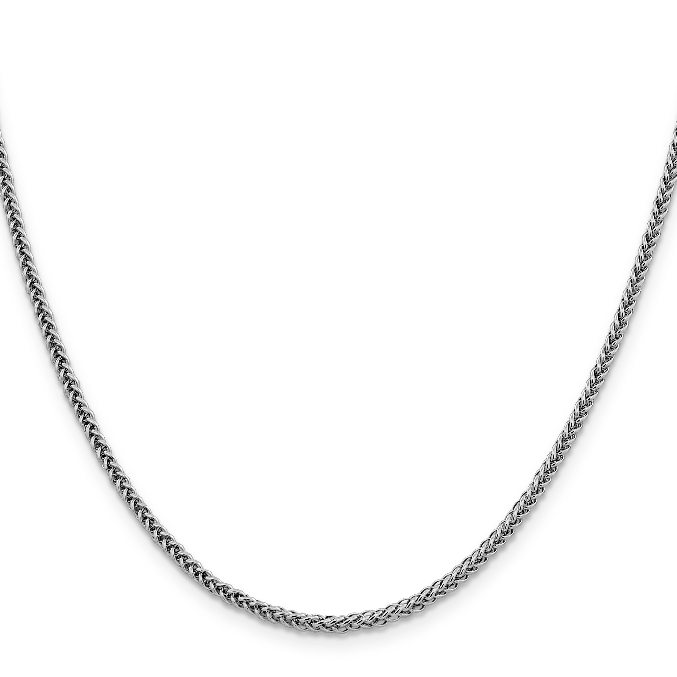 14k White Gold 2.35mm Semi-solid 3-Wire Wheat Chain