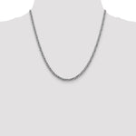 14k White Gold 3.5mm Semi-solid 3-Wire Wheat Chain