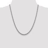 14k White Gold 3.5mm Semi-solid 3-Wire Wheat Chain