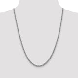 14k White Gold 3.5mm Semi-solid 3-Wire Wheat Chain