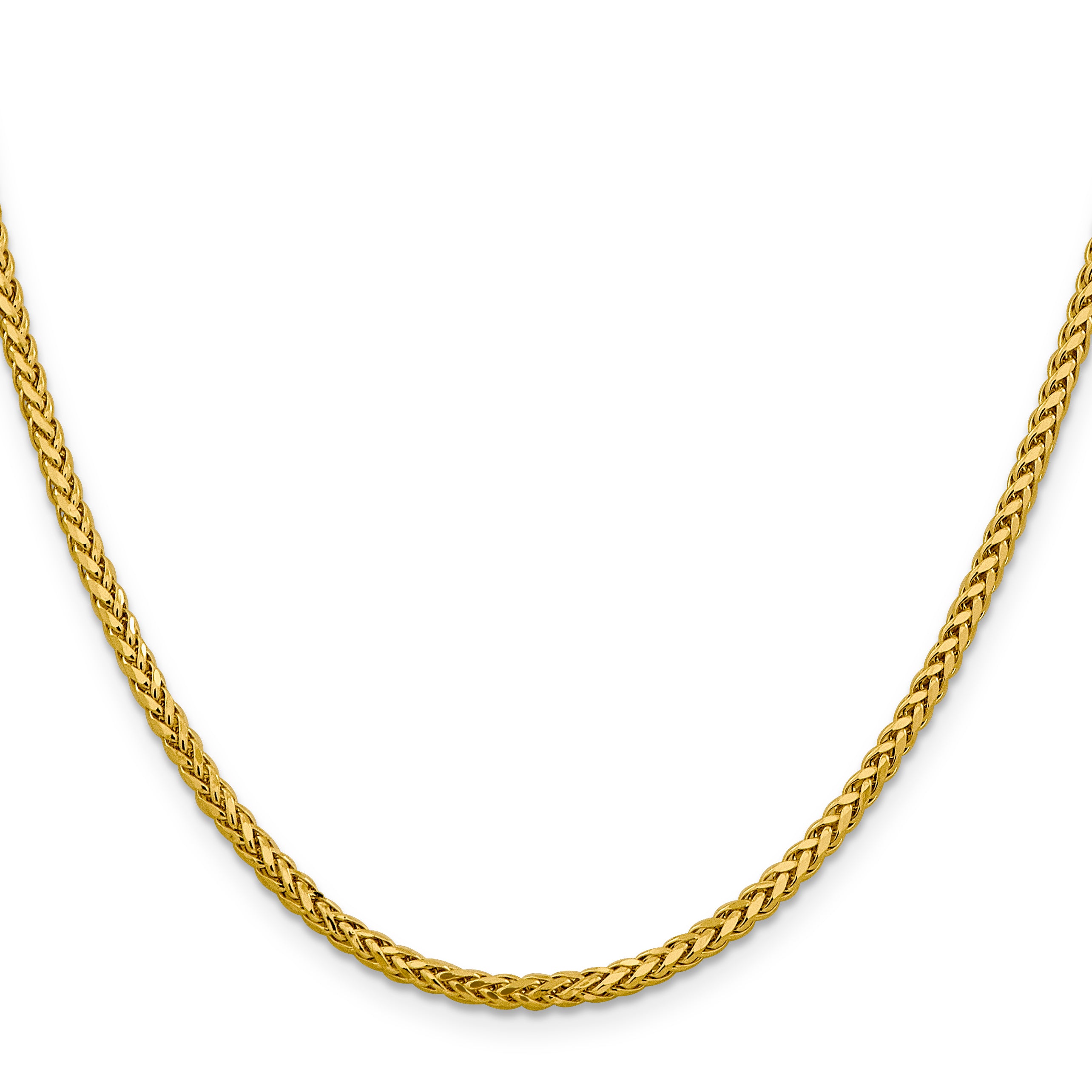 14k 2.5mm Semi-solid D/C Wheat Chain
