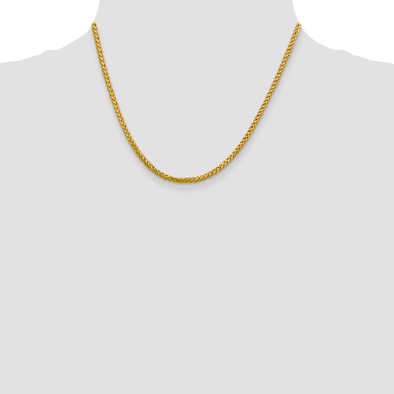 14k 2.5mm Semi-solid D/C Wheat Chain