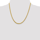 14k 2.5mm Semi-solid D/C Wheat Chain