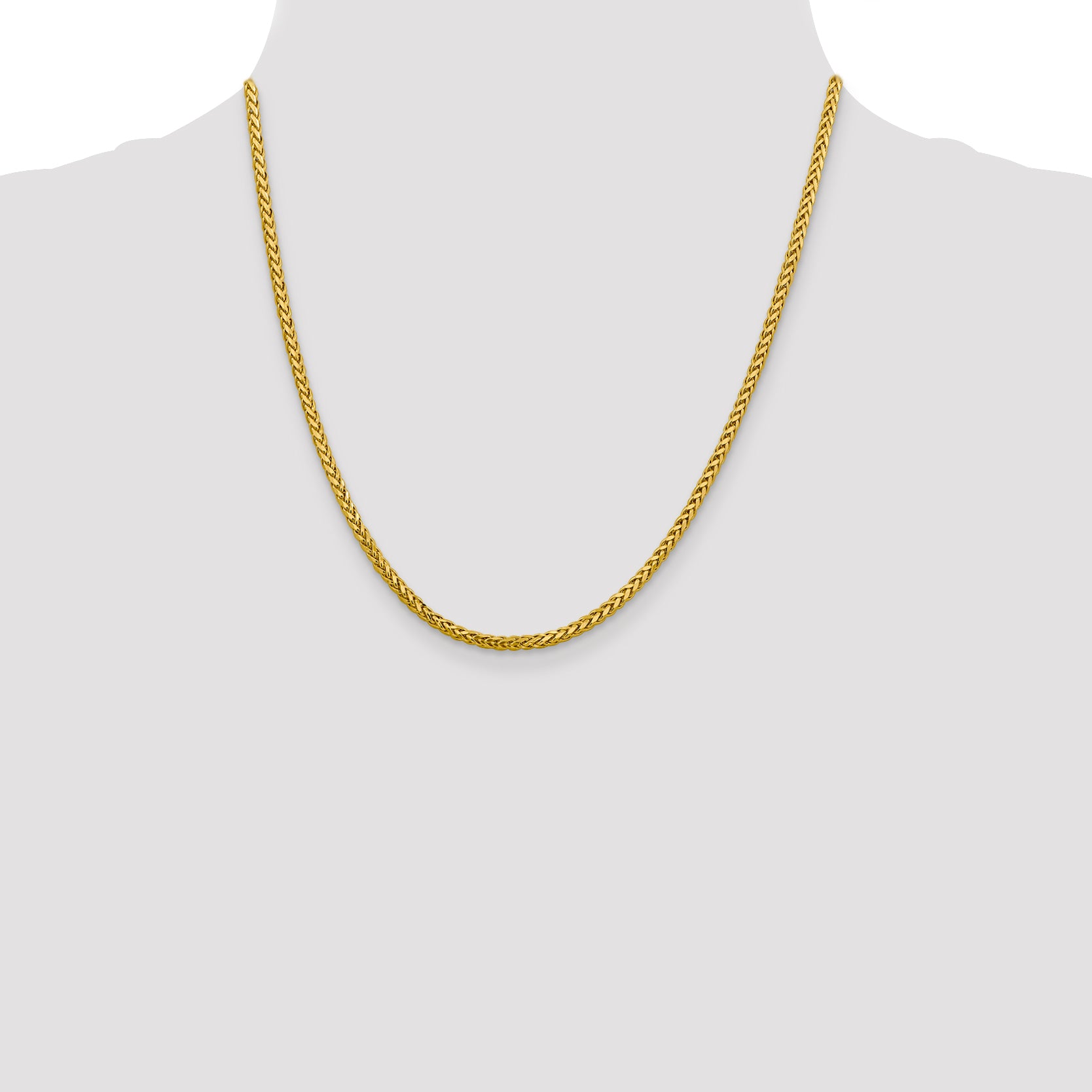 14k 2.5mm Semi-solid D/C Wheat Chain