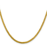 14k 2.5mm Semi-solid D/C Wheat Chain