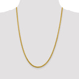 14k 2.5mm Semi-solid D/C Wheat Chain