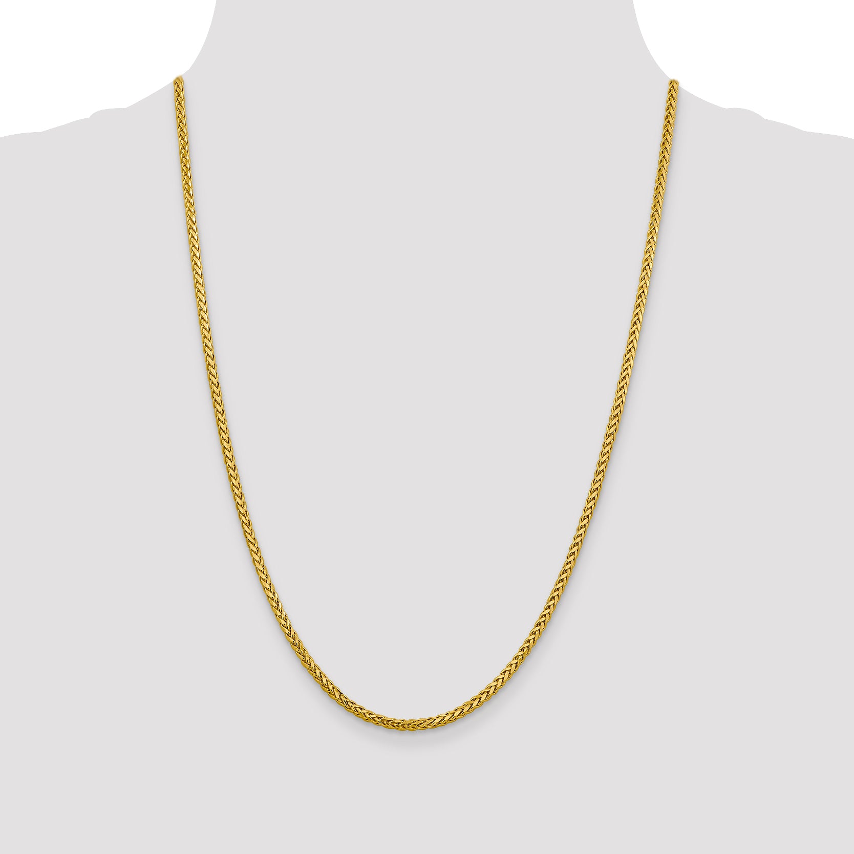 14k 2.5mm Semi-solid D/C Wheat Chain