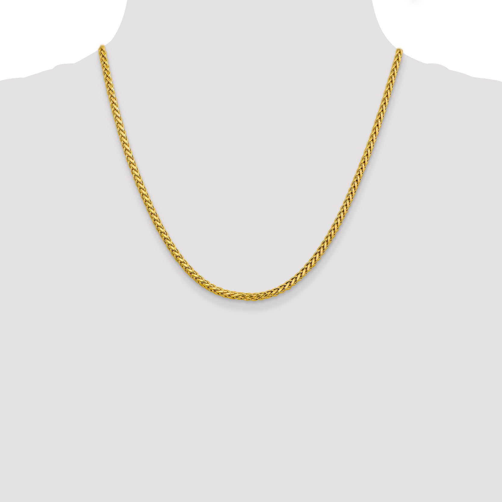 14k 3.1mm Semi-solid D/C Wheat Chain