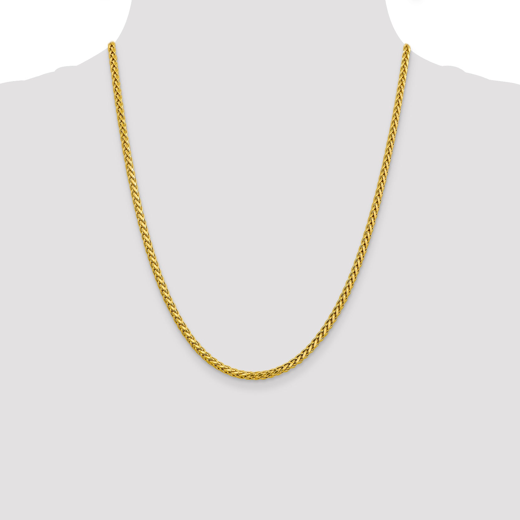14k 3.1mm Semi-solid D/C Wheat Chain