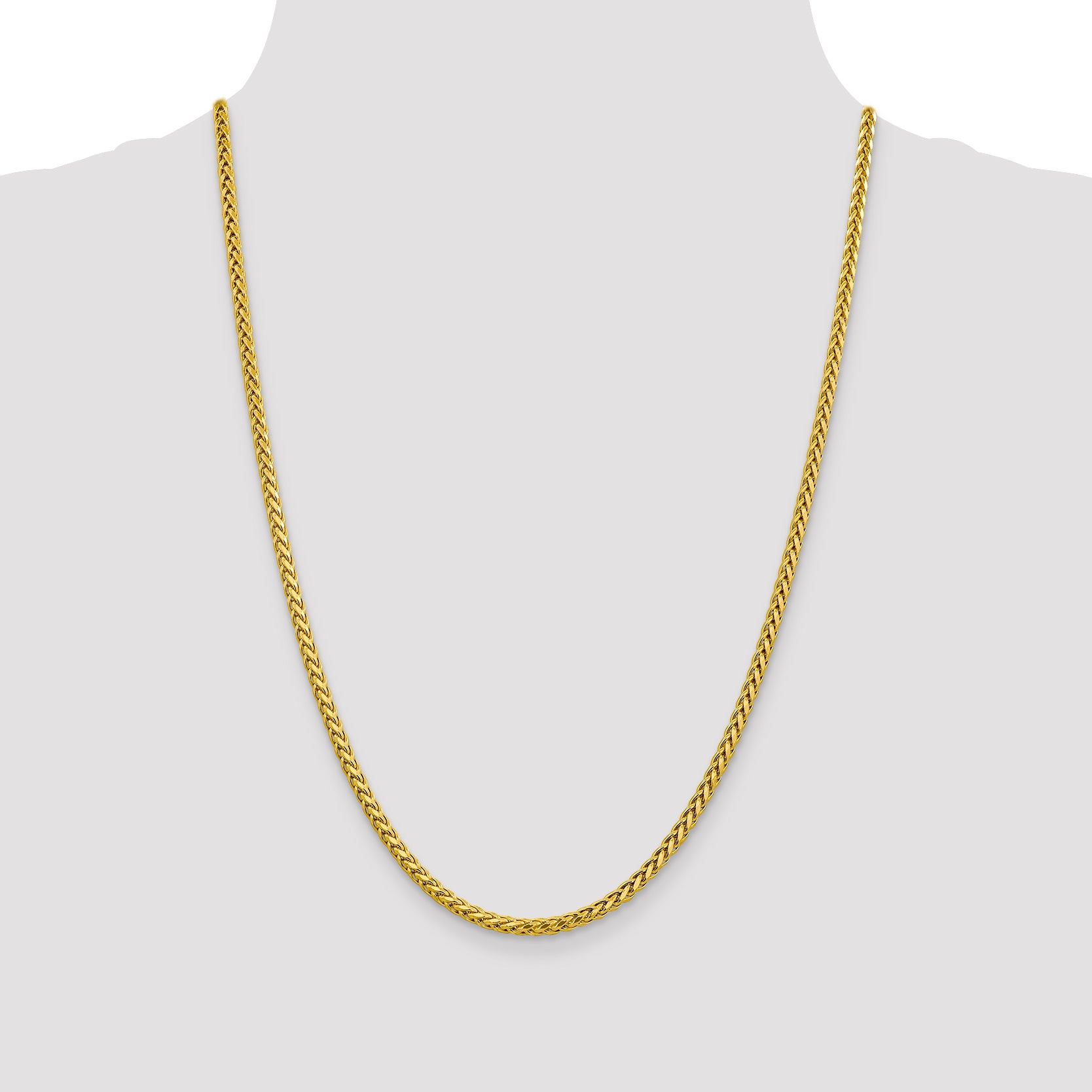 14k 3.1mm Semi-solid D/C Wheat Chain