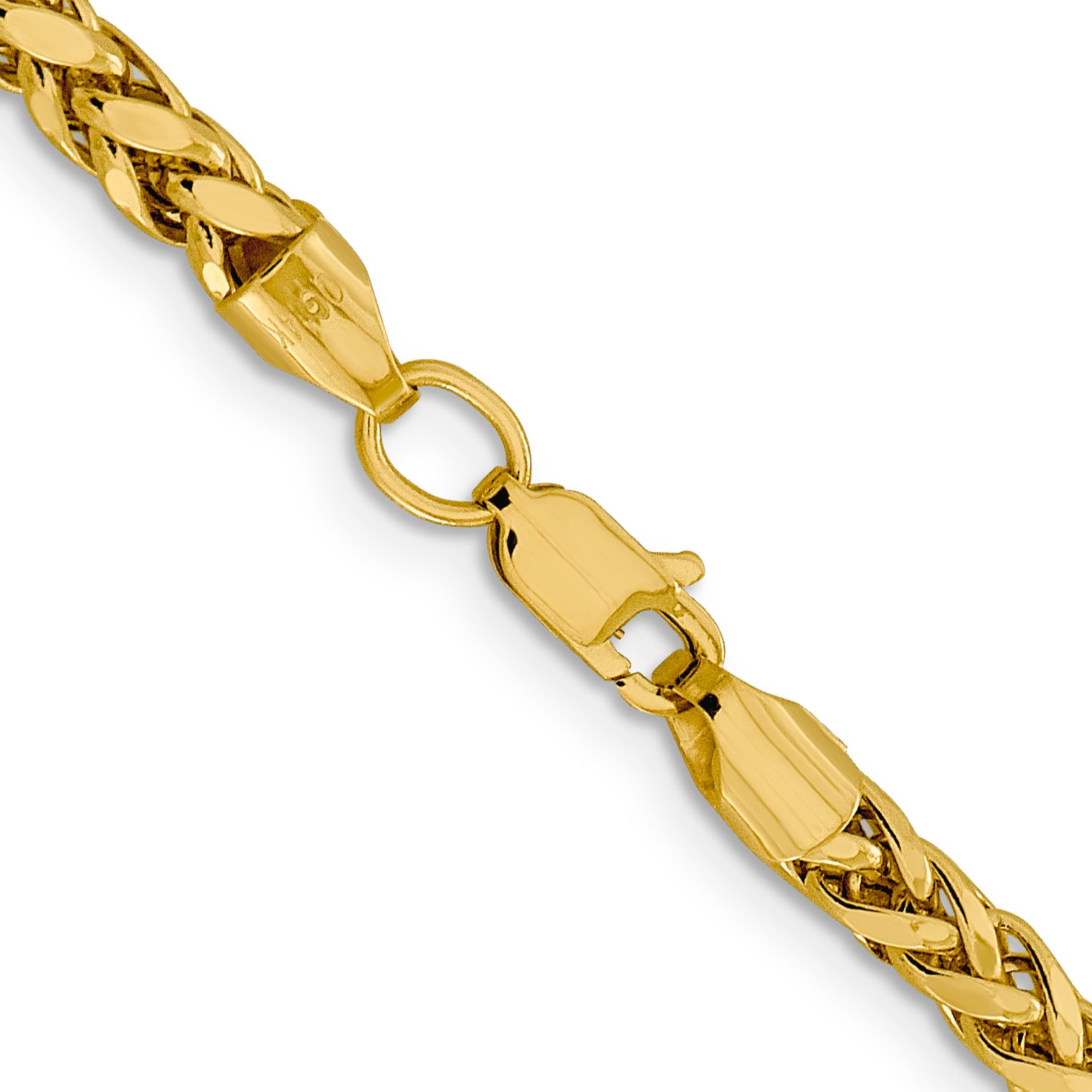 14k 3.7mm Semi-solid D/C Wheat Chain
