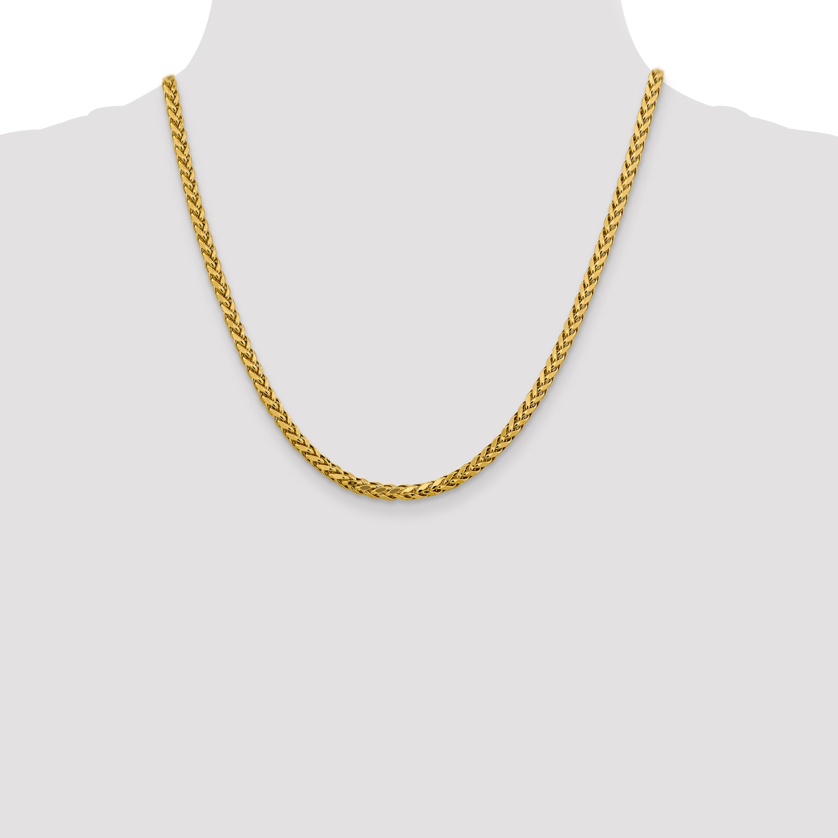 14k 3.7mm Semi-solid D/C Wheat Chain