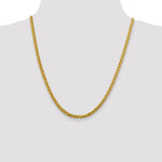 14k 3.7mm Semi-solid D/C Wheat Chain
